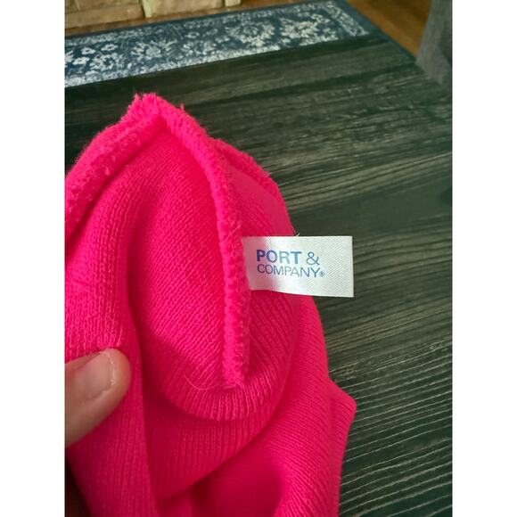 6/$25 Port & Company Neon Pink Beanie Hat - Picture 2 of 3